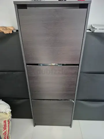 Ikea Modern Dark Wood Finish Wall Mounted Cabinet