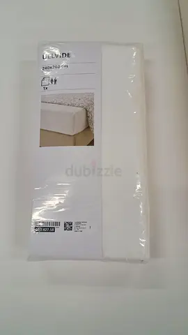 White Fitted Bed Skirt / Bed Cover (240x260 cm) - New