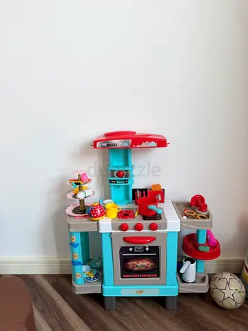 Kids Play Kitchen Set with Accessories - Good Condition