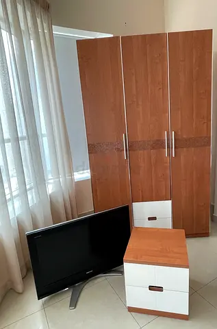 Wardrobe, side bed drawer and 32" TOSHIBA