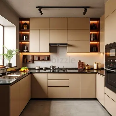 Modern L-shaped Kitchen Cabinet