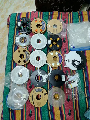 Lot of assorted 3D printer filament spools - various types and sizes