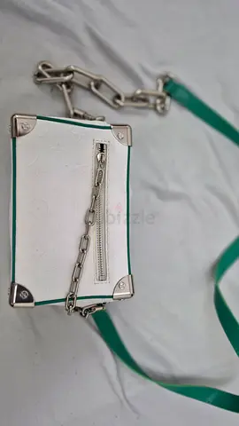 Small Louis Vuitton white trunk crossbody bag with chain strap