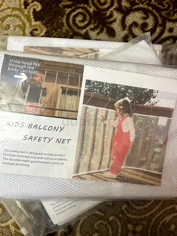 Kids Balcony Safety Net - New, White Mesh Protector- 3piece