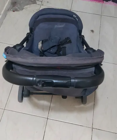 Used grey baby stroller - compact foldable, good condition