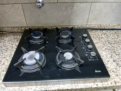compelte set gas cyclinder with regulator , pipe and 4 burner stove