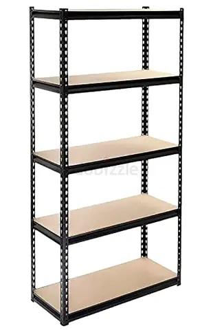 Heavy Duty 5-Tier Metal Storage Shelving Rack - Black