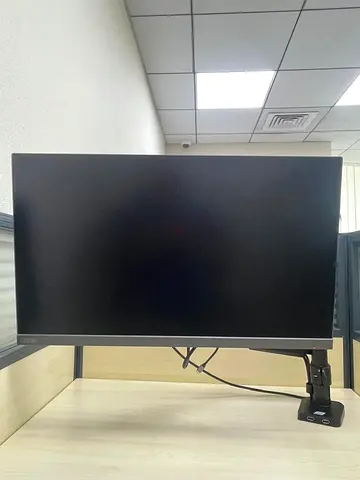 27-inch Lenovo Monitor with Adjustable Desk Mount — Perfect Condition
