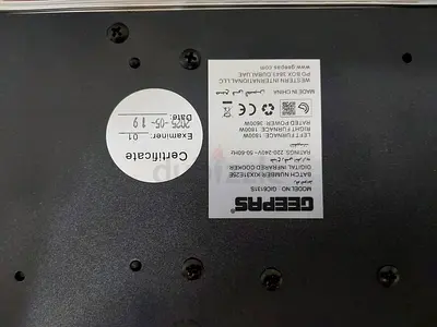 Geepas Digital Microwave Oven - Bottom Label View (Used)