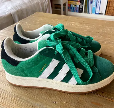 Adidas Green suede Campus sneakers, size UK6/EUR39.5, excellent condition