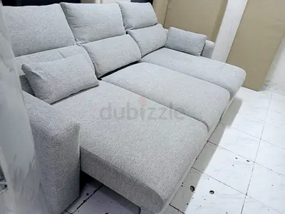Comfortable 3-Seater Grey L-Shape Sofa with Chaise