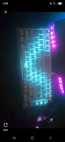 Ajazz ak820 wired keyboard white keycaps blue lights