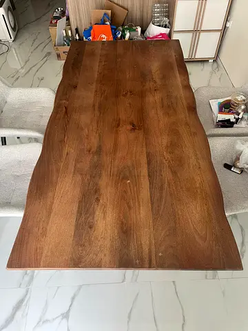 Solid Wood Dining Table - Dark Walnut, 6-Seater