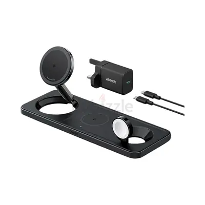 Anker 3-in-1 Wireless Charger Stand (MagSafe + Watch + AirPods) - Black