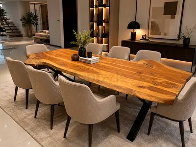 Marina Home Solid Live-Edge Wood Dining Table