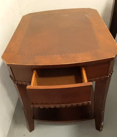 Solid Wood Bedside Table / Nightstand with Drawer and Shelf