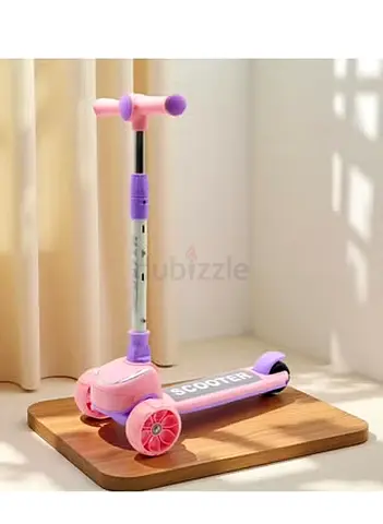 Kids 3-Wheel Adjustable Handle Pink Scooter - Lightweight