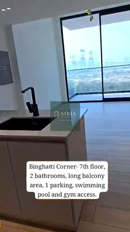 شقة غير مفروشة بغرفة نوم واحدة | Binghatti Corner JVC | شرفة طويلة وإطلالة على المدينة