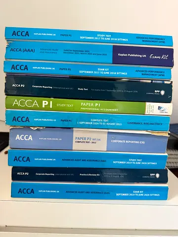 Set of ACCA Exam Textbooks (Multiple Papers) - Used