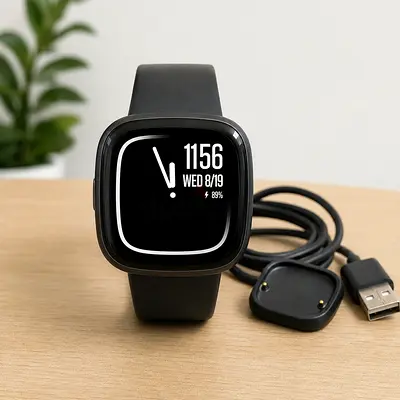 Fitbit Versa 4 Smartwatch with Original Charging Cable