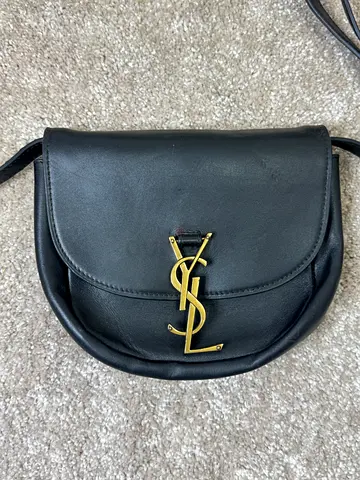 Black YSL-style Small Leather Crossbody Bag