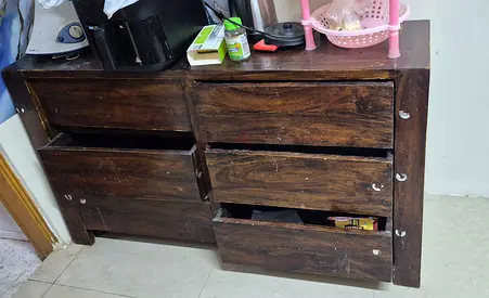 Used 6-Drawer Heavy Wooden cupboard / Sideboard
