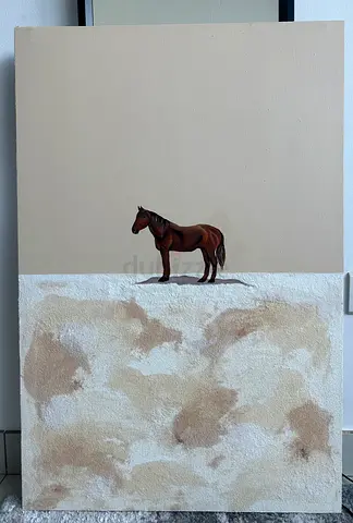 Handmade Horse Painting on Textured Canvas – 90×60 cm 🐎