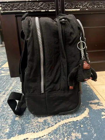 Kipling Nylon Rolling Backpack with Monkey Keychain