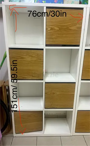 2 X White 2x 4 Cube Storage Cabinet with Wooden Doors -
