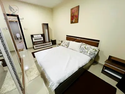 Furnished one-bedroom apartment for monthly rent in Al Rashidiya 1, Ajman. New and tidy furnishings. Price includes all utilities.