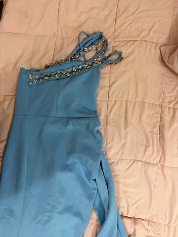 Light blue embellished evening dress, size S
