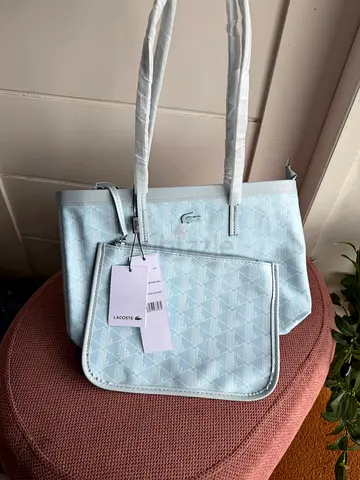 Light Blue Lacoste Tote Bag with Removable Pouch - New with Tags