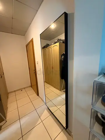 Standing/Wall Mirror with Slim Black Frame - Excellent Condition