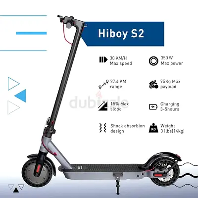 Hiboy S2 Electric Scooter - 30km/h, 27km Range, 350W Very low Usage