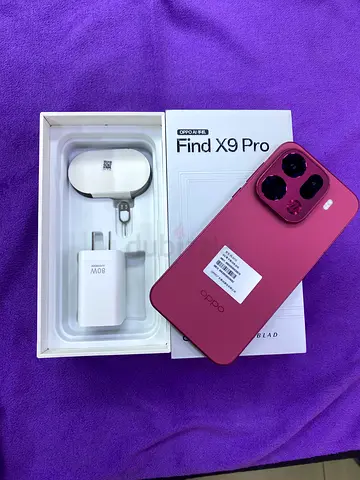 Oppo Find X9 Pro (red) with original box and charger - good condition