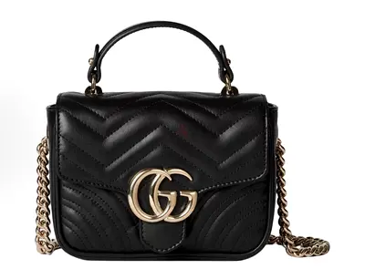 Gucci Mini Marmont Top Handle Bag in Leather