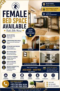 PREMIUM FEMALES ONLY BED SPACE