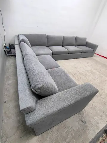 Crate and barrel gray color corner sofa