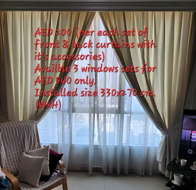 Set of Front & Back Curtains (Installed 330x270 cm) - 3 Sets Available