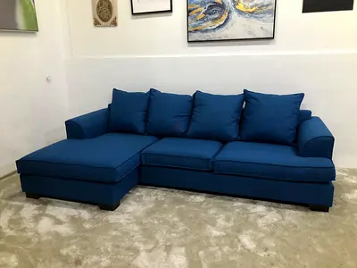 L shape sofa 3 seater Blue