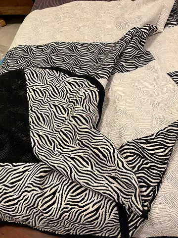 Black & White Zebra Print Backpack - Good Condition