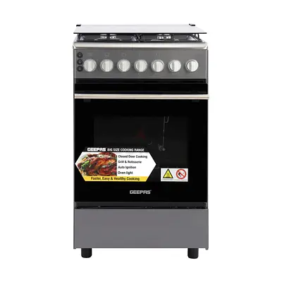 Geepas Big Size 4-Burner Cooking Range | Gas Oven, Grill, Rotisserie, Electric Ignition, Oven Light