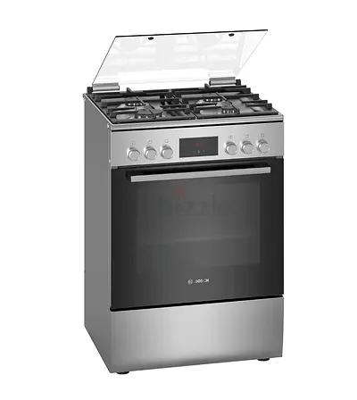 Bosch Free Standing Cooker 4 Gas Burner Electric Oven Stainless Steel 60Cm HXQ38AE50M
