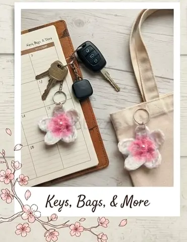 Handmade Crocheted Flower Keychain / Bag Charm
