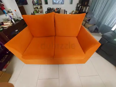 Custom made 2 Seater Comfy pop orange colour sofa