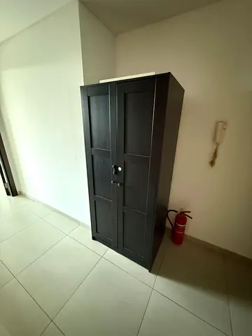 Dark wood freestanding wardrobe / armoire - good condition