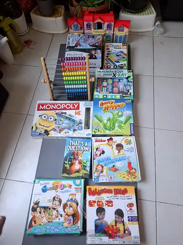 Lot of Kids Board Games and Educational Toys - Monopoly, Puzzles, Abacus, More