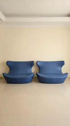 x2 BB ITALIA Love Papilio high back TWO SEATER LOVESEAT SOFA limited edition in leather L146 D93cm