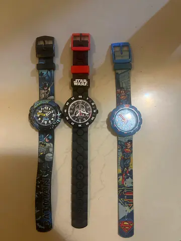 Set of 3 Kids' Character Watches (Superman, Star Wars, Batman) - Preowned