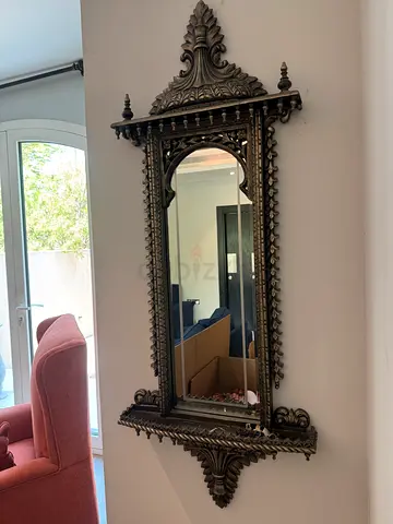Antique Ornate Wall Mirror with Carved Frame